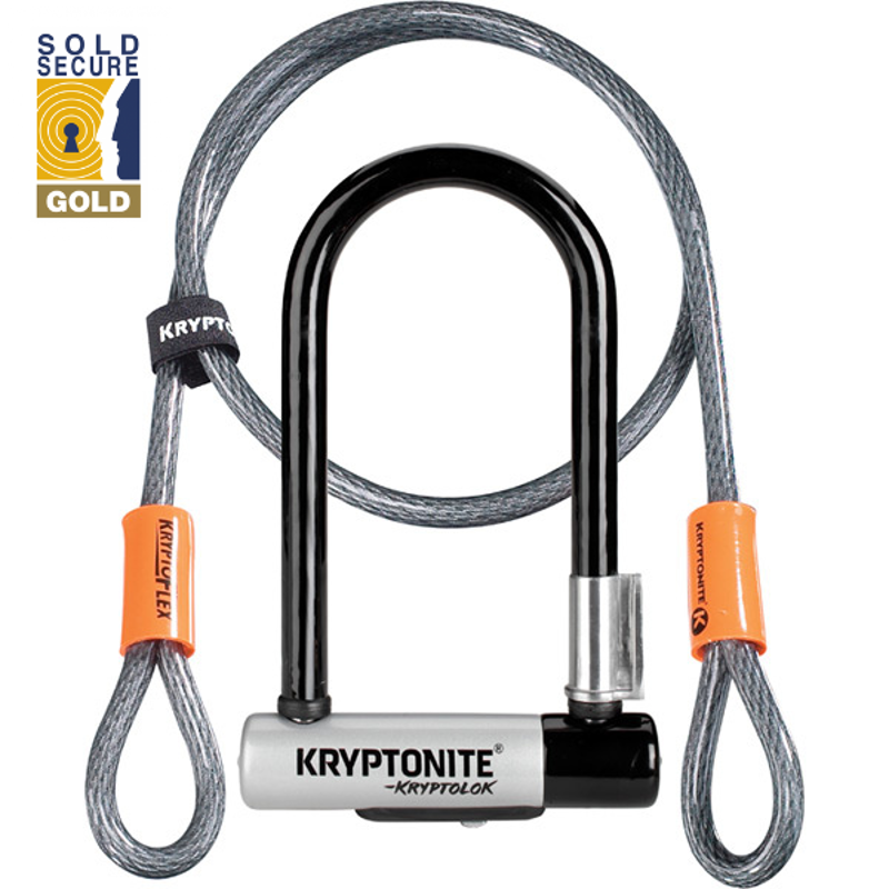 Kryptonite Kryptolok Mini U-Lock with 4ft Kryptoflex Cable-1